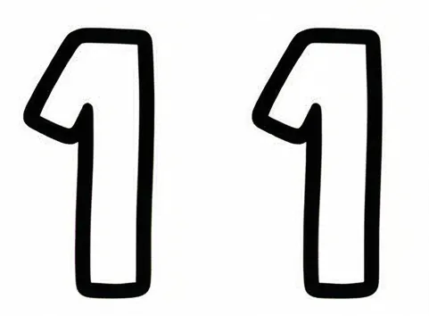 a black and white image of a number one.webp